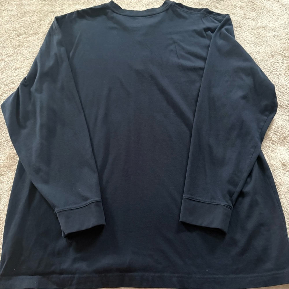 L.L. Bean Men's Deep Blue Henley Long Sleeve (XLT)